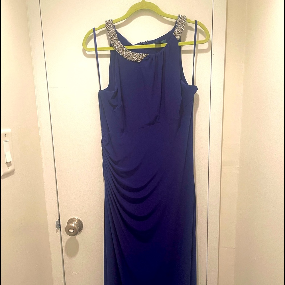 Lauren Ralph Lauren Blue Halter Dress Size 14